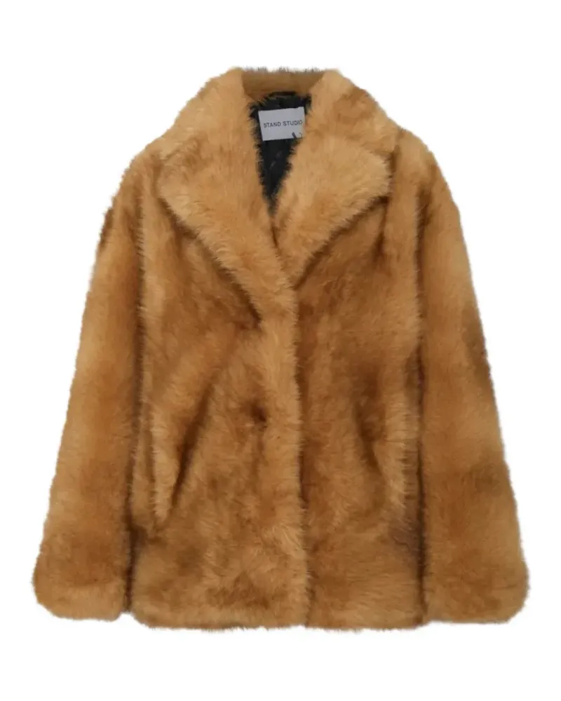 STAND faux-fur notched-lapels jacket - Braun Braun