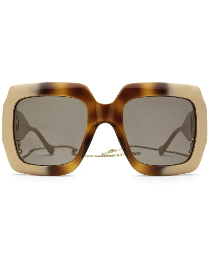 Gucci Sonnenbrille mit Oversized-Gestell - Braun Braun