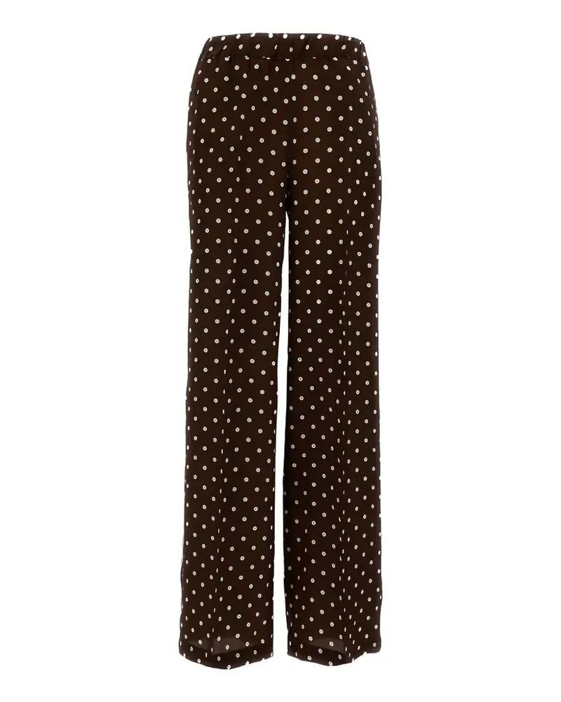 P.A.R.O.S.H. P.A.R.O H. Gepunktete Hose mit weitem Bein - Braun Braun