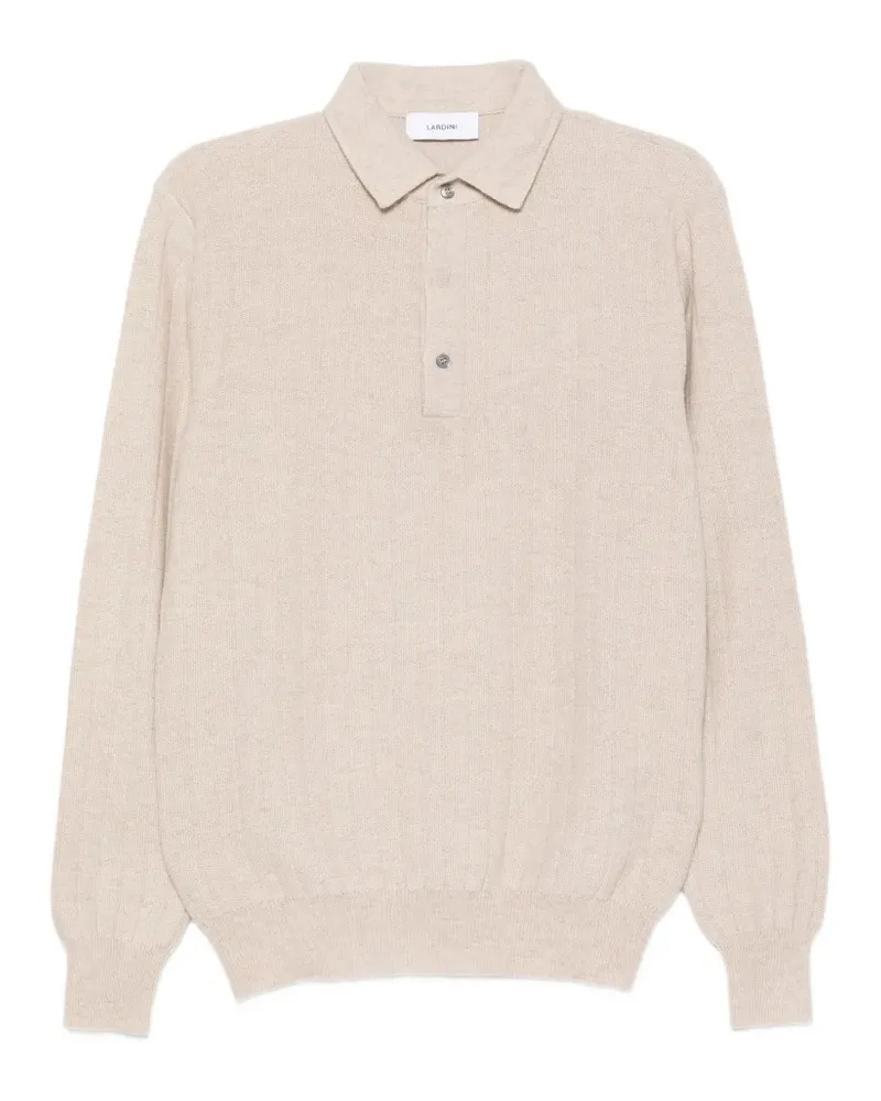 LARDINI Gerippter Pullover mit Polokragen - Nude Nude