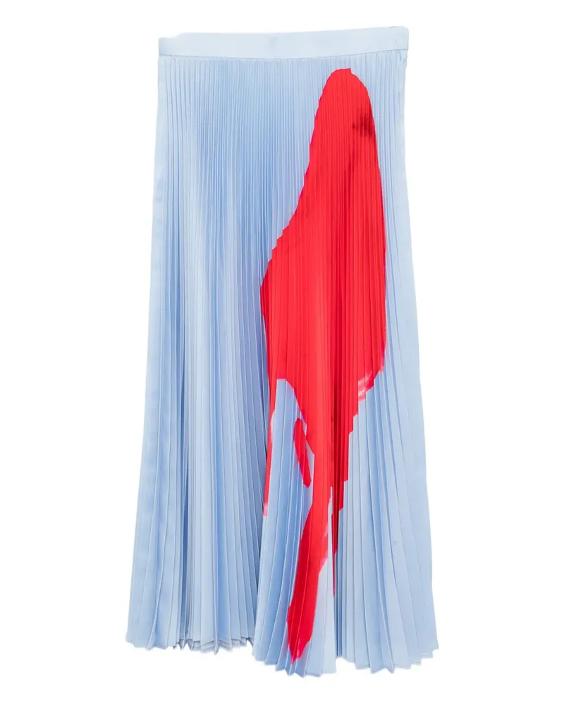 ENFÖLD graphic-print pleated skirt - Blau Blau