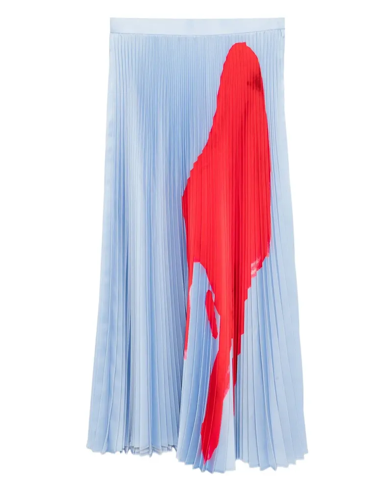 ENFÖLD Faltenrock mit grafischem Print - Blau Blau