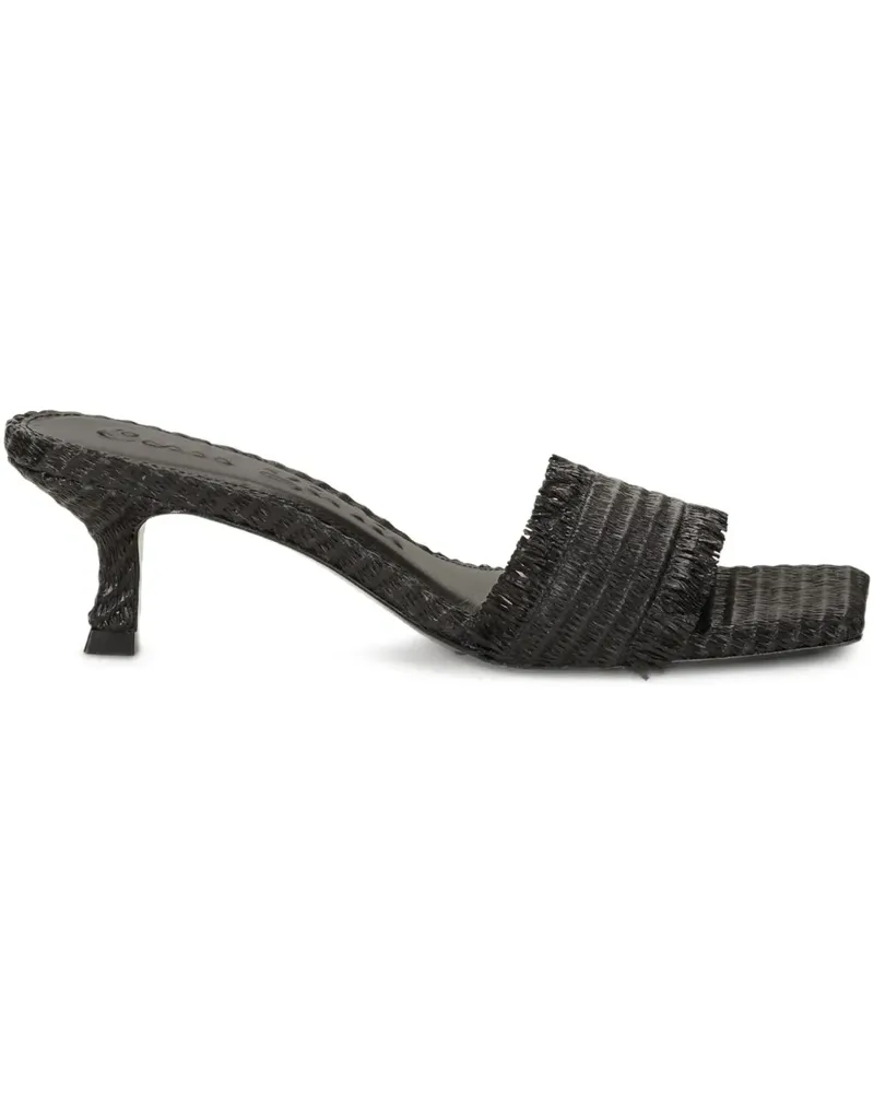 Cult Gaia Ausgefranste Ada Mules - Schwarz Schwarz