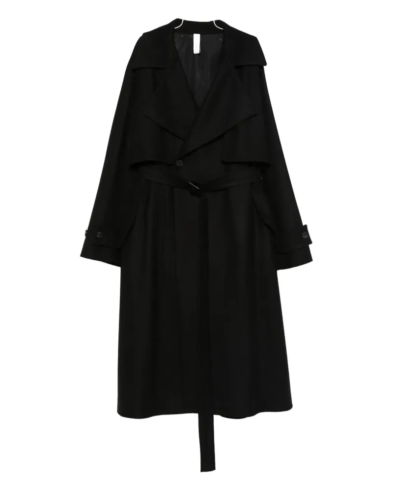 Hevò belted double-breasted coat - Schwarz Schwarz