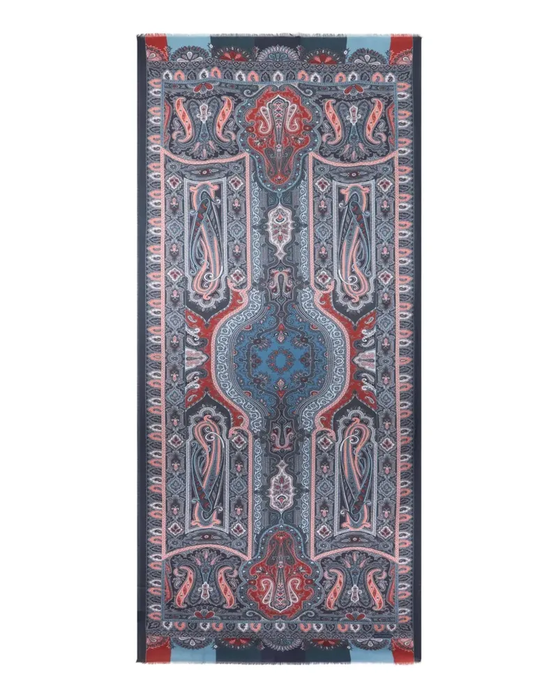 Etro Schal mit Paisleymuster - Blau Blau