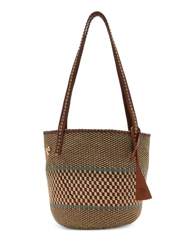 Tory Burch Großer handgewebter Basket Tote Bag - Nude Nude