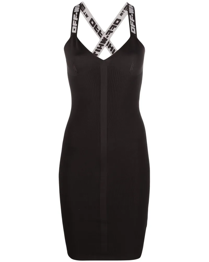 OFF-WHITE Minikleid mit Logo-Trägern - Schwarz Schwarz
