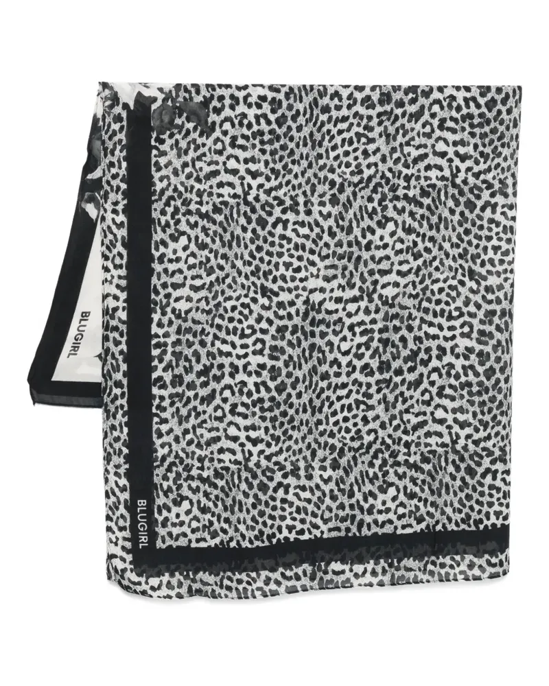 Blumarine Schal mit Tier-Print - Schwarz Schwarz