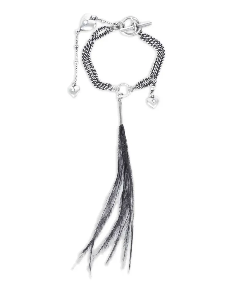 Ann Demeulemeester Revi Herzarmband mit Federn - Silber Silber