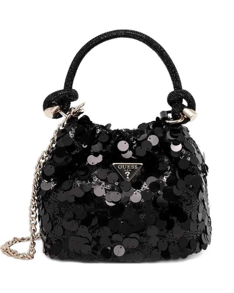 Guess Mini-Handtasche mit Pailletten - Schwarz Schwarz
