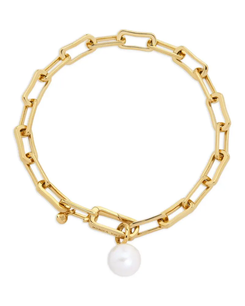 Monica Vinader Alta Armband aus recyceltem 18kt Gold-Vermeil mit Perlen Gold