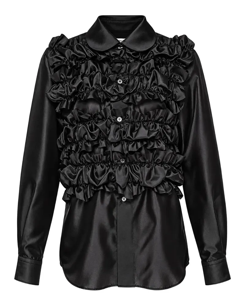 Comme des Garçons ruffled satin shirt - Schwarz Schwarz