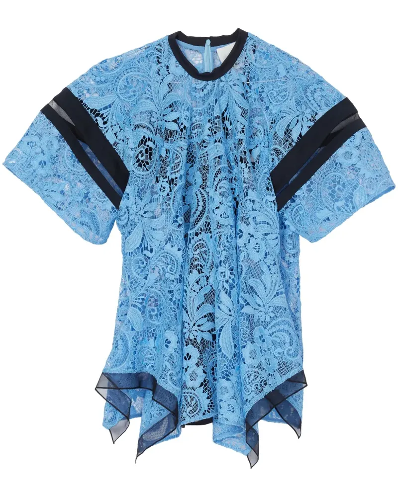 3.1 phillip lim Bluse mit Spitzeneinsätzen - Blau Blau