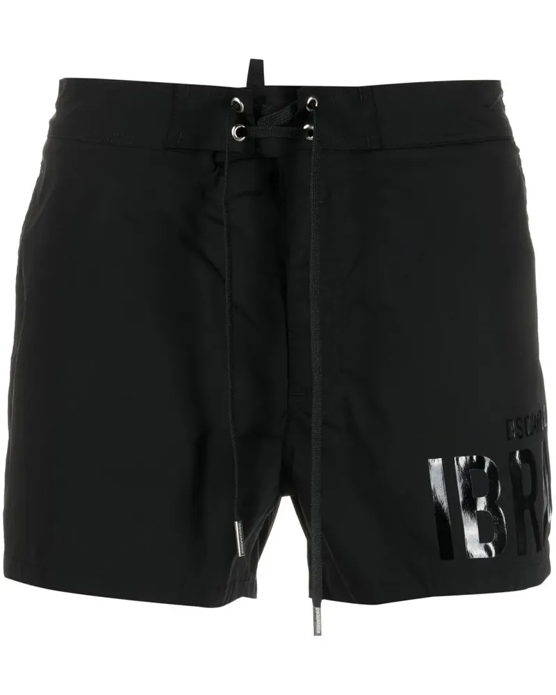 Dsquared2 Badeshorts mit Logo-Print - Schwarz Schwarz