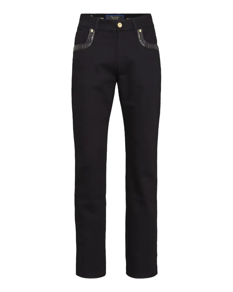 Billionaire crocodile-effect trim jeans - Schwarz Schwarz