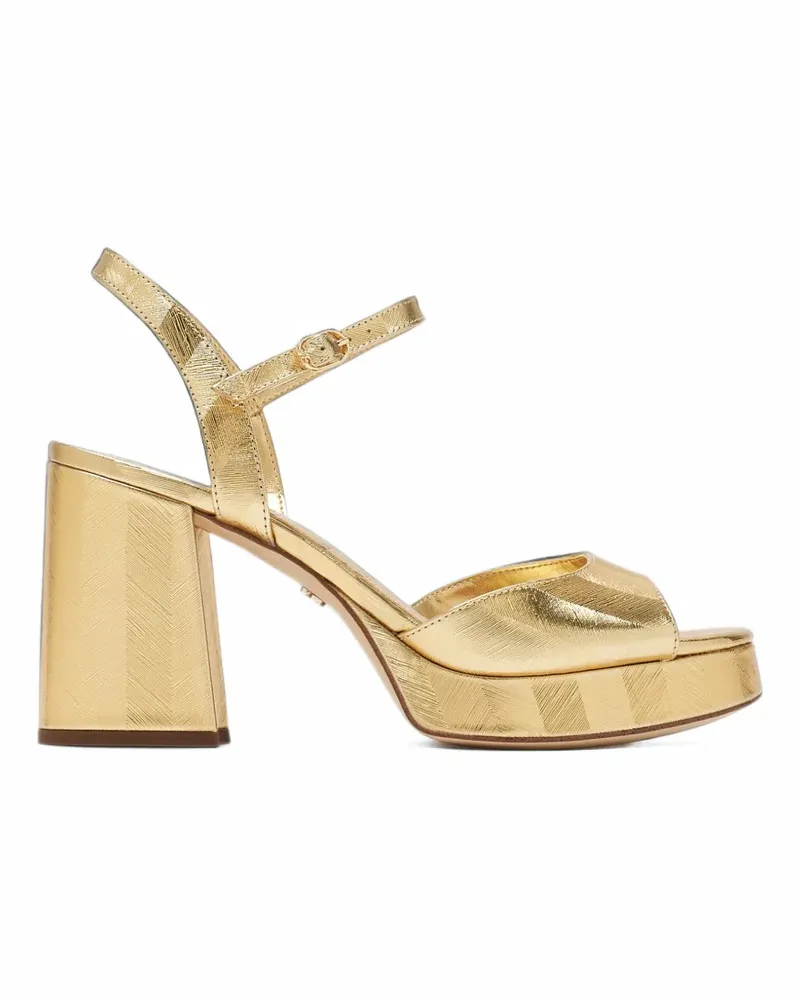 Sam Edelman Fleur Plateau-Sandalen mit Zickzackmuster - Gold Gold