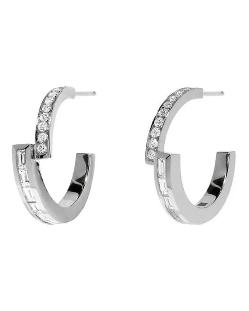 AZLEE 18kt Weißgoldohrringe mit Diamanten Weiß