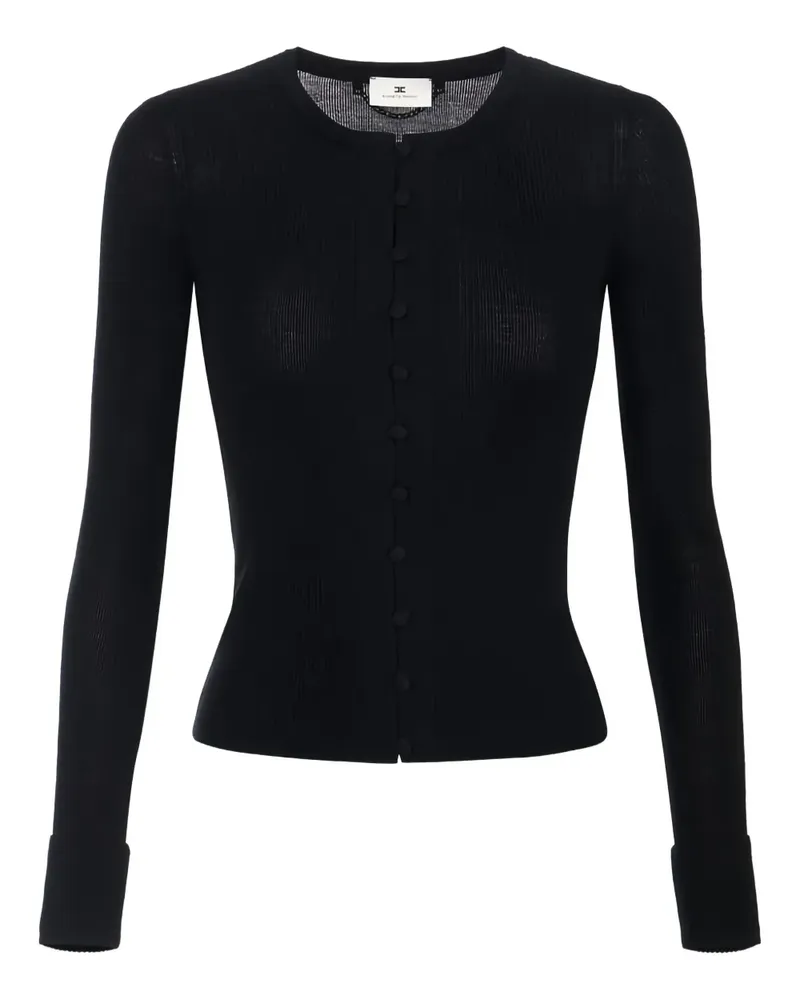 Elisabetta Franchi Cardigan mit Logo - Schwarz Schwarz