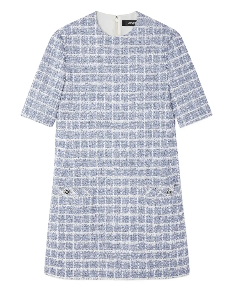 Versace Tweed-Minikleid in A-Linie - Blau Blau