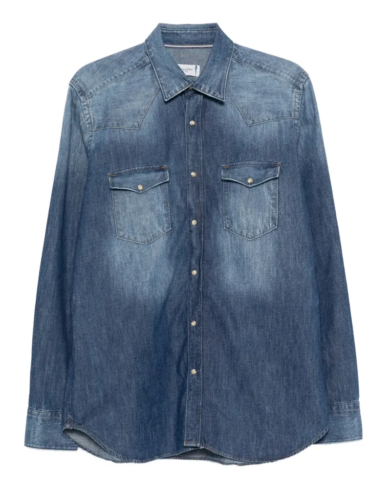 Tintoria Mattei Hemd mit geknöpfter Tasche - Blau Blau