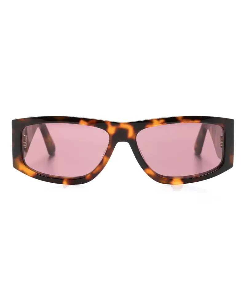 GCDS GD0037 Sonnenbrille mit eckigem Gestell - Braun Braun