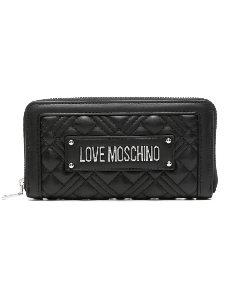 Moschino Gestepptes Portemonnaie - Schwarz Schwarz