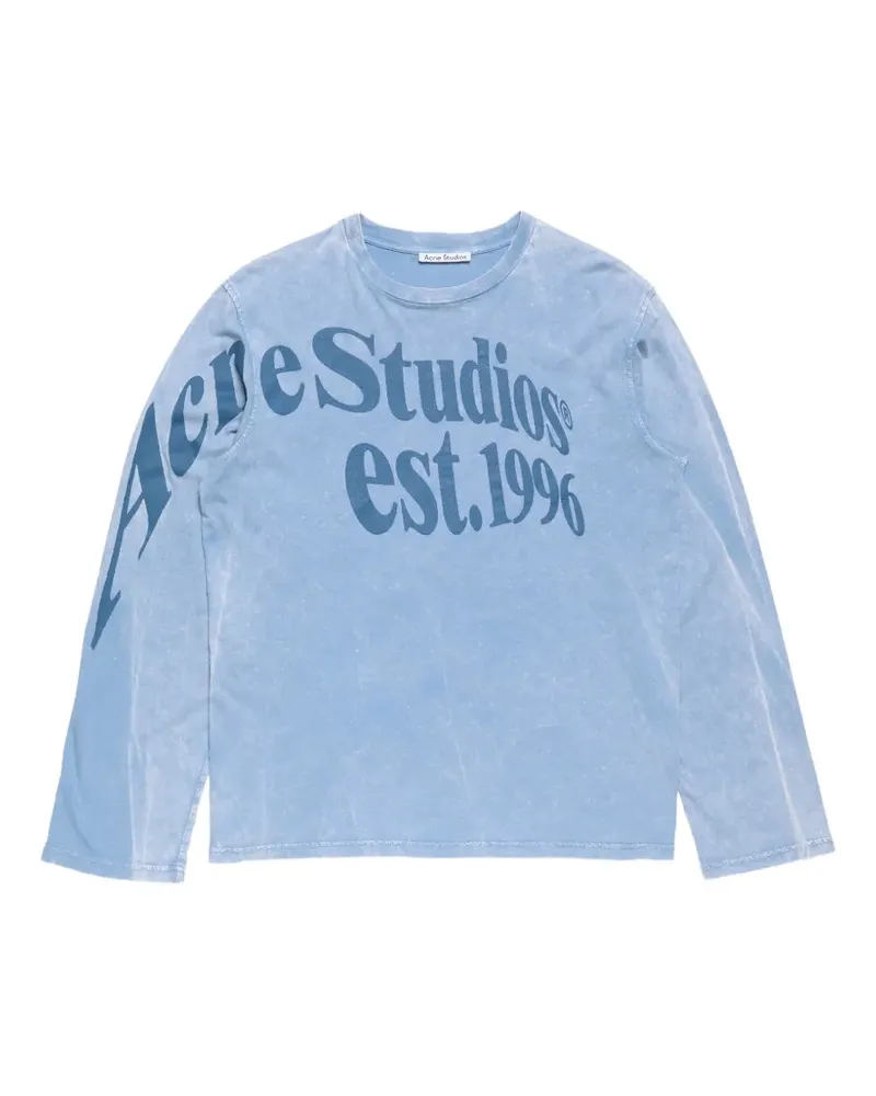 Acne Studios Langarmshirt mit grafischem Print - Blau Blau