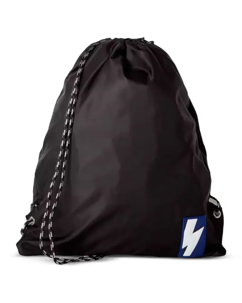 Neil Barrett Thunder Bolt Rucksack mit Kordelzug - Schwarz Schwarz