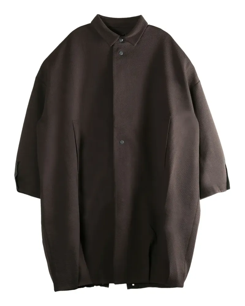 Omar Afridi Strukturierter Mantel mit Knöpfen - Braun Braun