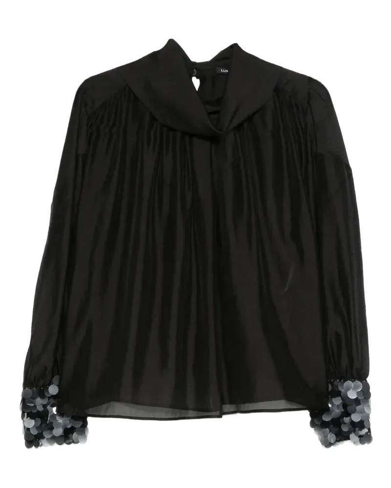 Luisa Cerano Oberteil mit Pailletten - Schwarz Schwarz