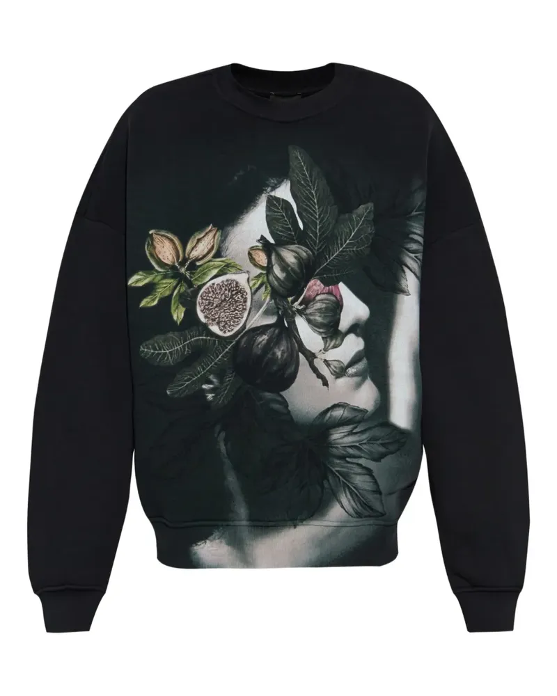 Emporio Armani Sweatshirt mit Feigen-Print - Schwarz Schwarz