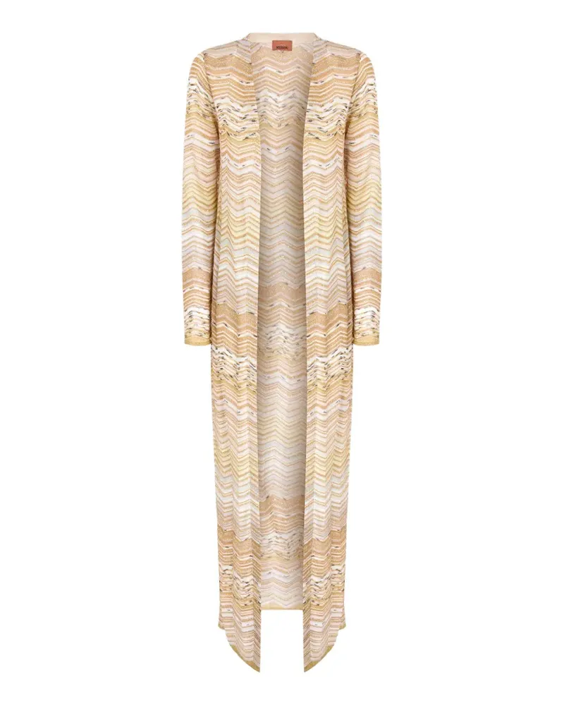 Missoni zigzag-pattern long cardigan - Nude Nude