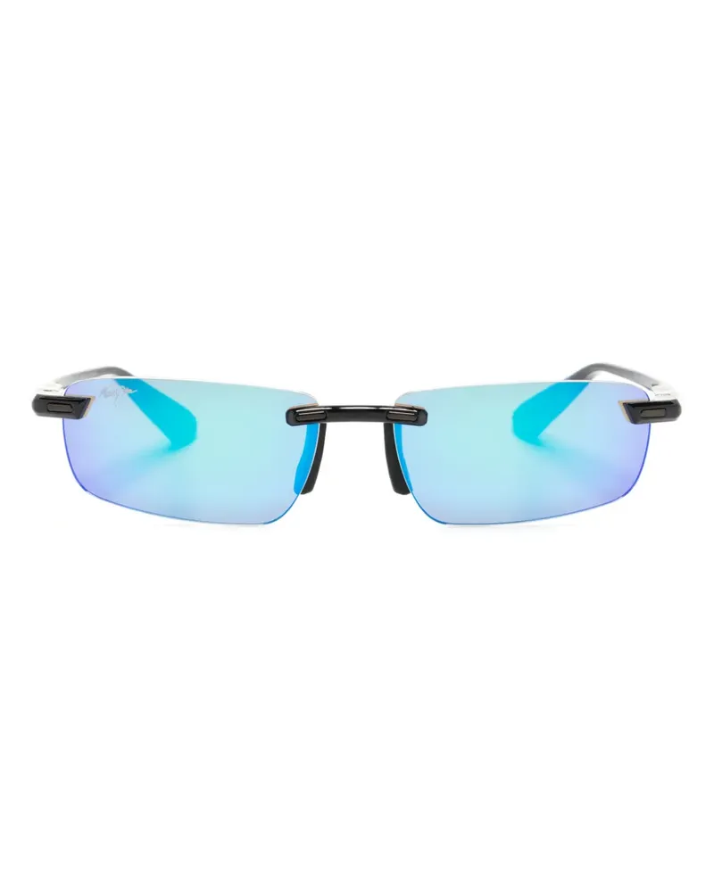 Maui Jim PolarizedPlus2® Sonnenbrille mit eckigem Gestell - Schwarz Schwarz