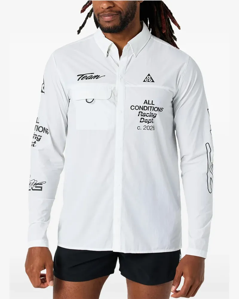 Nike ACG Aireez Hemd mit grafischem Print - Weiß Weiß