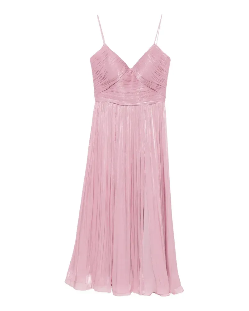 COSTARELLOS pleated sweetheart-neck maxi dress - Rosa Rosa