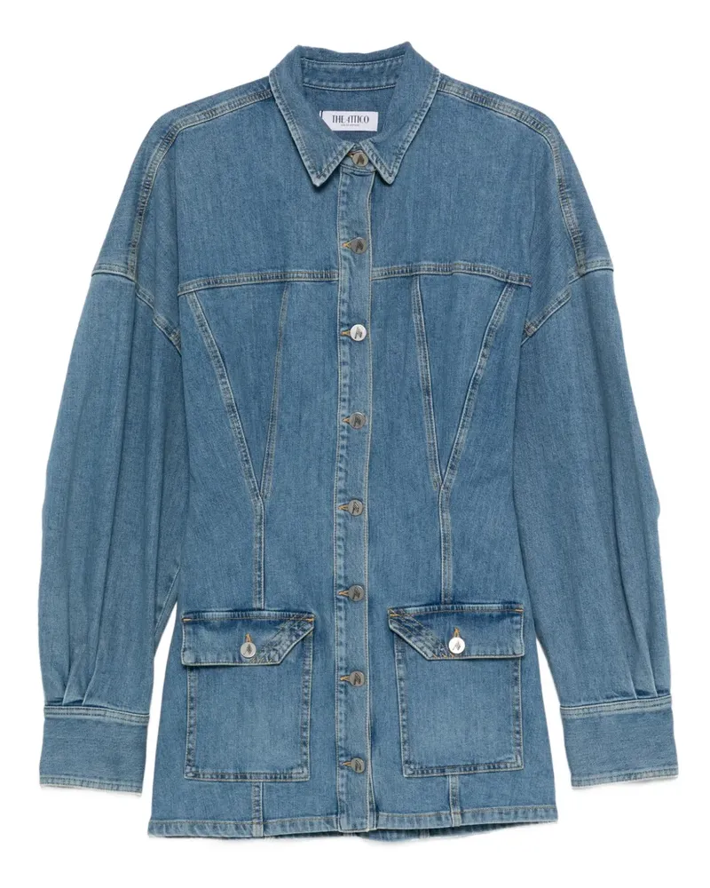 ATTICO buttoned mini dress - Blau Blau