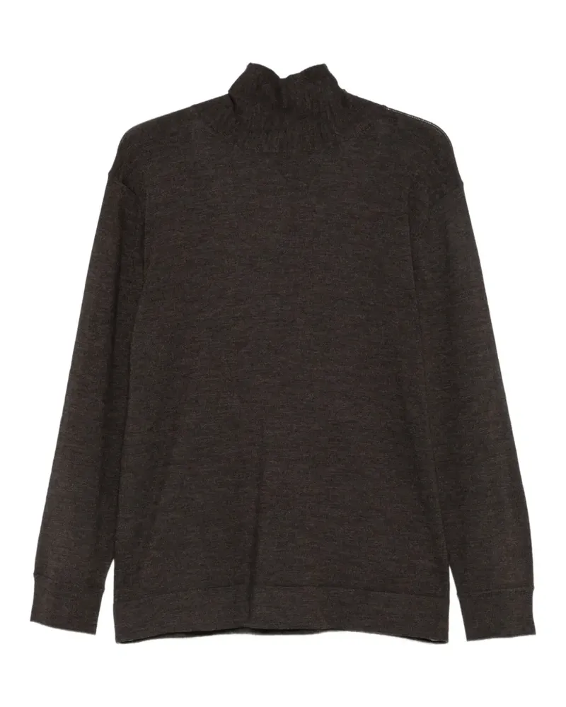P.A.R.O.S.H. P.A.R.O H. Lime26 Pullover mit Cut-Out mit Schluppenkragen - Braun Braun