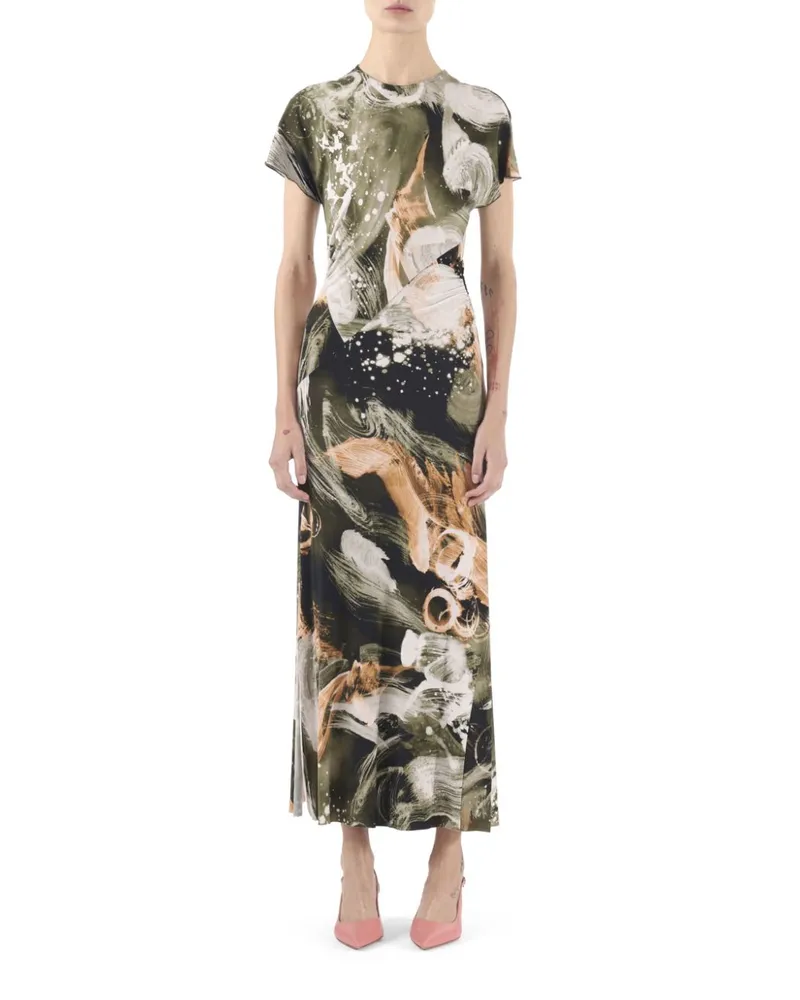 Jason Wu Midikleid mit abstraktem Muster - Grün Grün