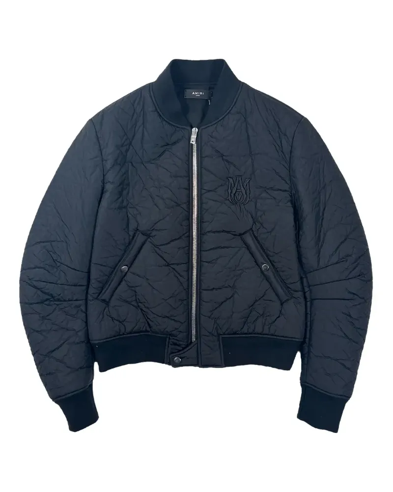 Amiri MA Logo crinkle-effect jacket - Schwarz Schwarz