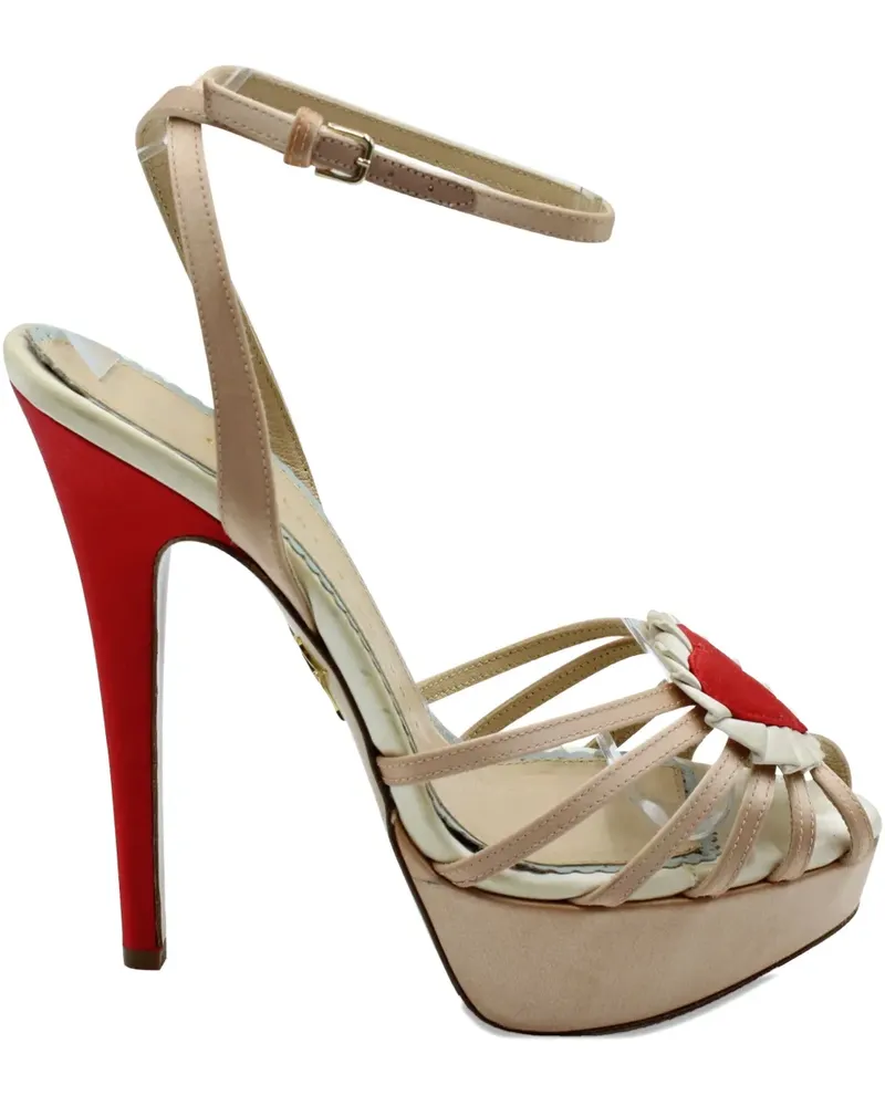 Charlotte Olympia 150mm Forever heart-embellishment platform sandals - Nude Nude