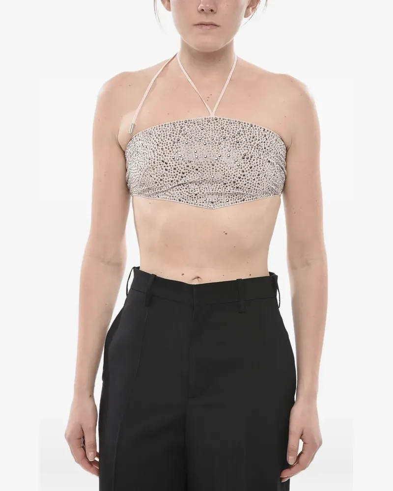 Dsquared2 Bandeau-Top mit Kristallen - Rosa Rosa