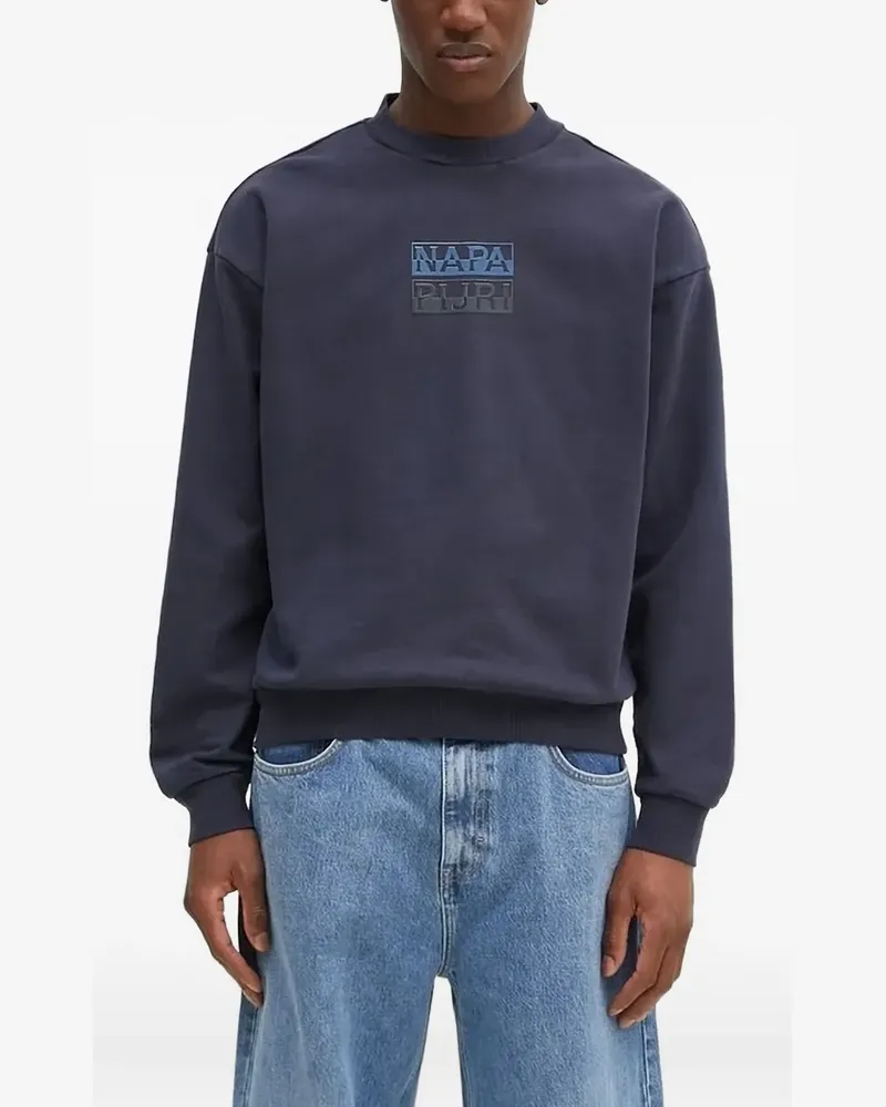 Napapijri Sweatshirt mit Logo-Applikation - Blau Blau