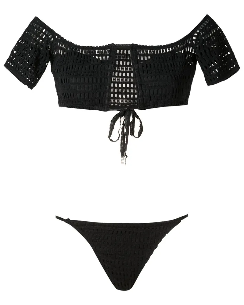 Amir Slama Schulterfreier Bikini - Schwarz Schwarz