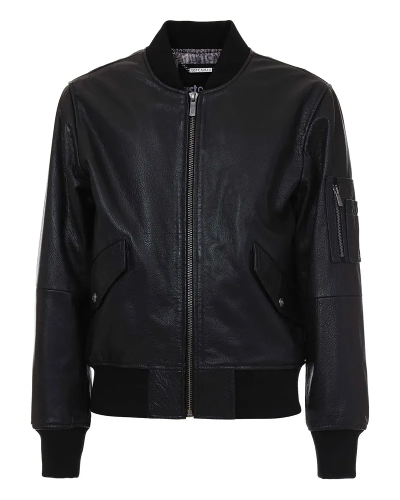 Just Cavalli zip-up leather jacket - Schwarz Schwarz