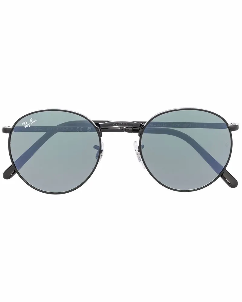 Ray Ban Sonnenbrille mit rundem Gestell - Schwarz Schwarz