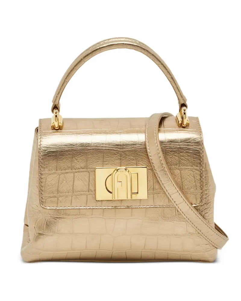 Furla 1927 Tote Bag mit Kroko-Prägung - Gold Gold