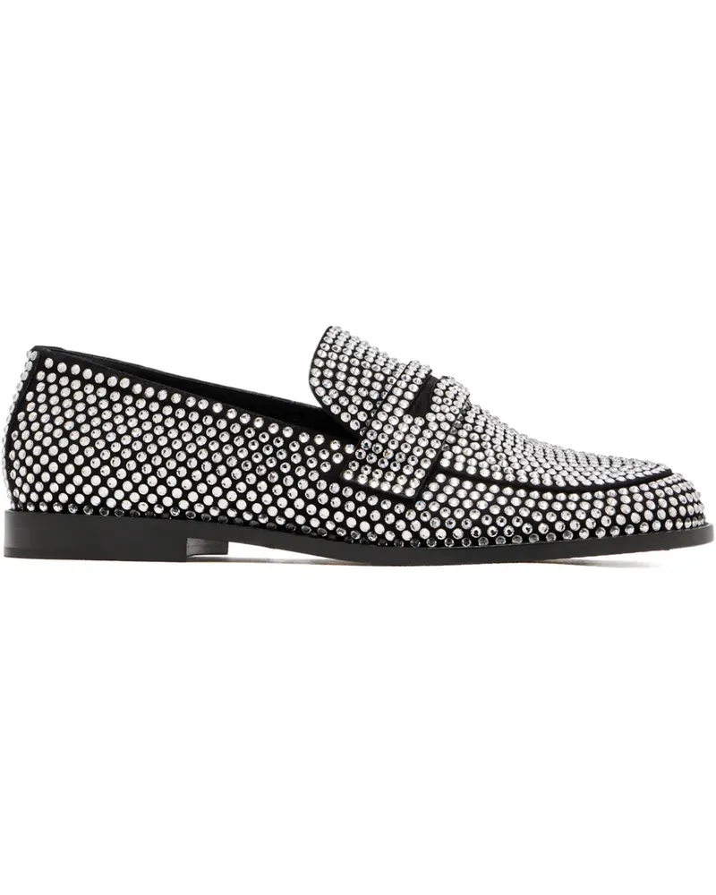 Amina Muaddi Tilda Loafer mit Kristallen - Schwarz Schwarz