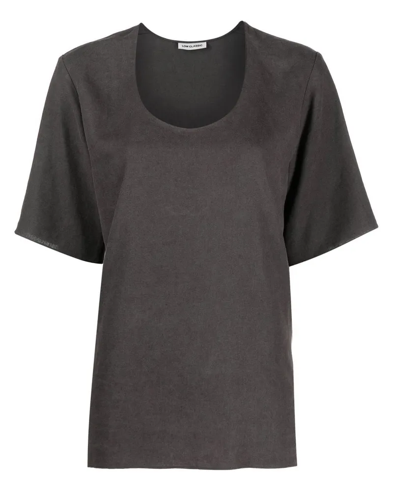 LOW CLASSIC T-Shirt mit U-Ausschnitt - Grau Grau