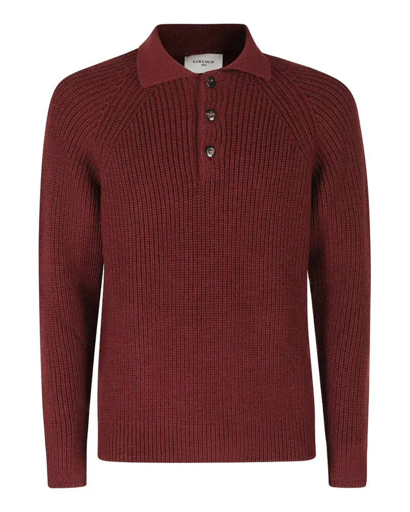 CIRCOLO 1901 Geripptes Poloshirt mit Raglanärmeln - Rot Rot