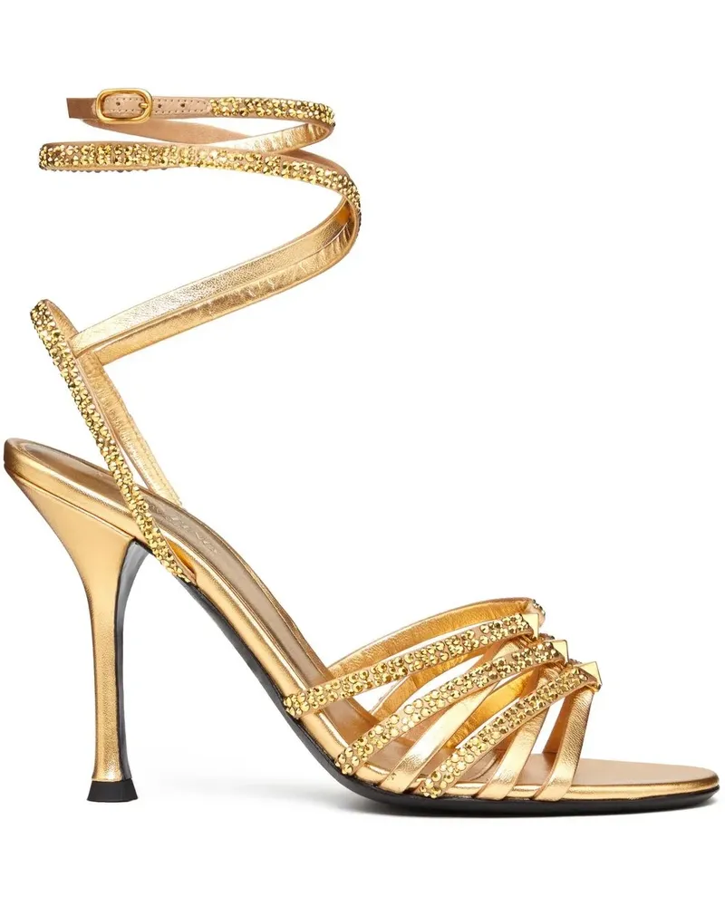 Valentino Garavani Rockstud Pumps mit Kristallen 100mm - Gold Gold